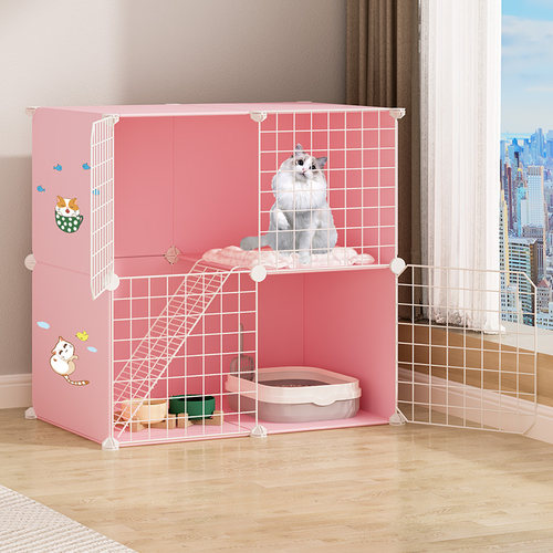 极速家用猫笼不占地大空间自由组装D吊床猫砂盆封闭式两层猫咪屋