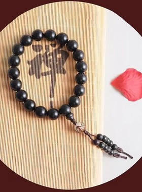 极速沉水黑檀木18颗手持车挂佛珠手串菩提十八颗男V士女款乌木佛