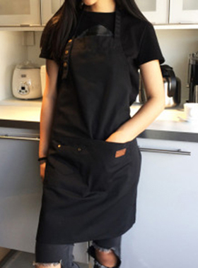 极速Hanging gNeck Canvas Apron Kitchen Cooking Apron Chef Wa