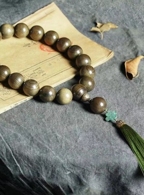 极速金丝c楠木阴沉木手串男女士乌木佛珠文玩木质手链手持念珠车