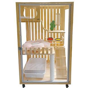 极速全景猫别墅实木小户型猫窝不占地猫笼一体猫S砂盆猫柜室内家