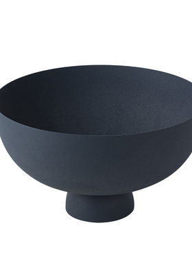 极速装饰推荐莫兰迪m色磨砂铁艺圆形果盘创意家居摆件北欧简约客