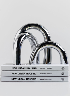 极速装饰c推荐弧形组合摆件简约现代家居客厅样板房书房橱窗玻璃