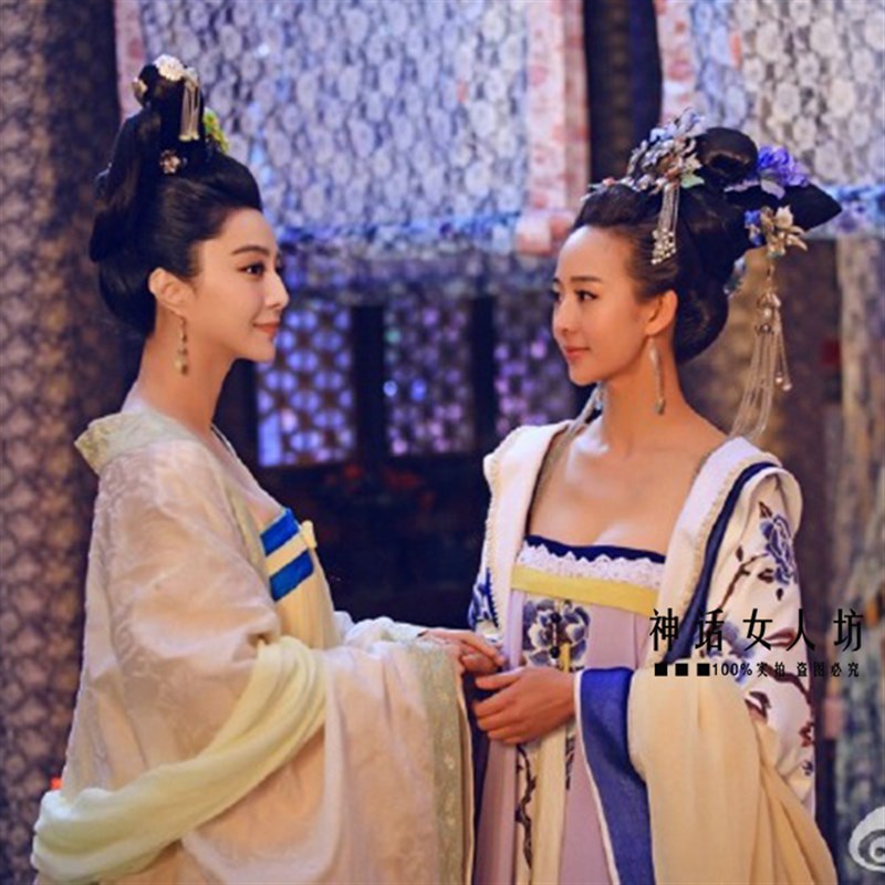 极速武媚娘传奇古装影视剧贵妃装徐慧同款青花刺绣张钧Z蜜同款女