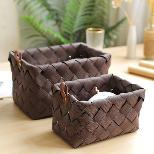 速发茶几电视柜抽屉纳收篮物料编织浴室化妆品整理筐客厅杂