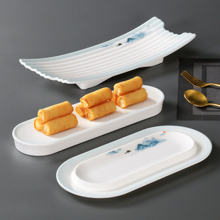速发2025密胺餐具盘子店盘糕瓷餐盘油炸小吃盘商用凉菜仿点酒菜摆