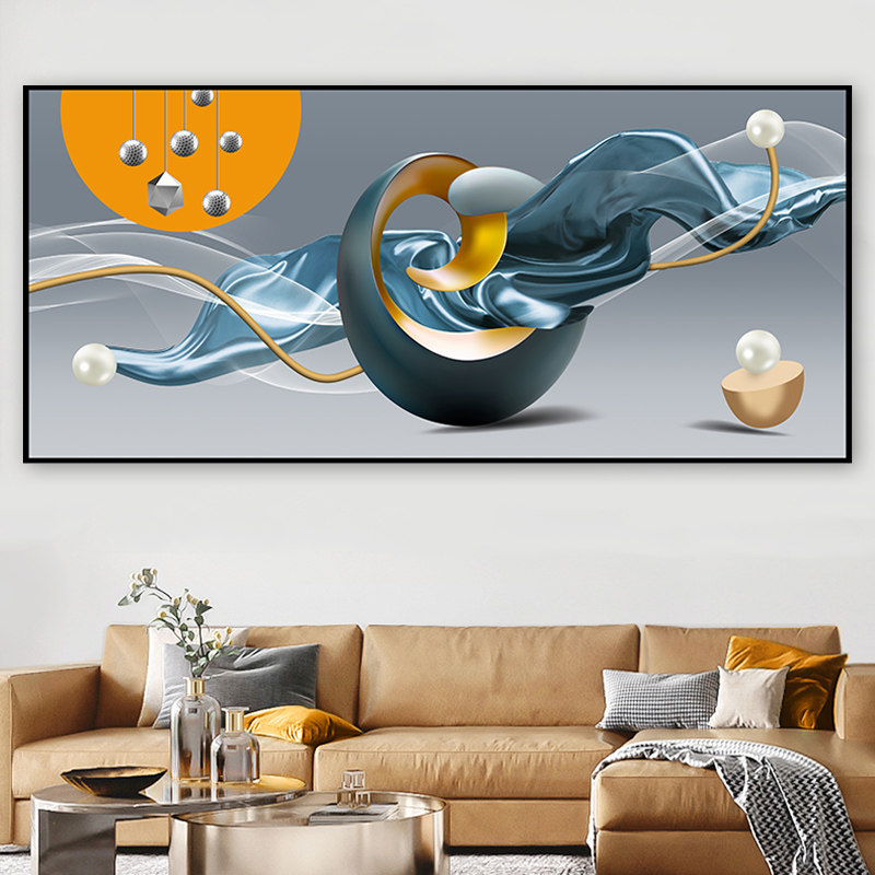 速发简约客厅自粘装挂画背景墙贴画墙贴几何壁画防水墙纸饰画贴纸