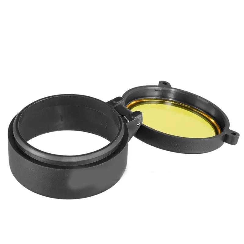 速发弹盖物镜保镜目护防尘普通单筒双筒镜盖胶橡黄色