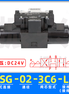 液压电磁阀DSG-02-3C2/3C3/3C4/3C6双头D24V/A220V双向液压换向阀