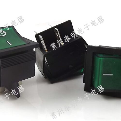 SOKEN万事达RK1船型按键电源翘板开关KCD4-201N红色带灯2路4脚2档