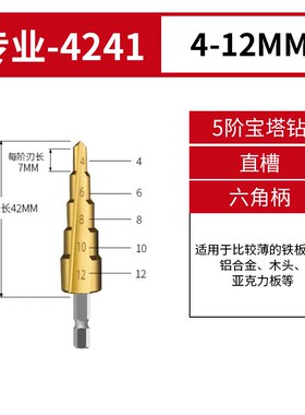 宝塔钻头钻孔扩孔器不锈钢金属专用钻头高硬度阶梯钻含钴钻孔神器