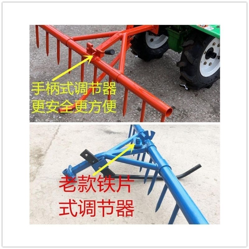 热销小型耕耘f机平地耙可调耙田刀多功能老款钉耙加粗全套旋耕四