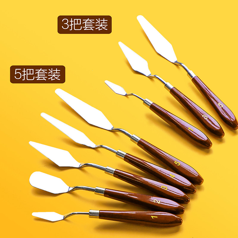 热销油画棒刮刀套装小丙烯水粉颜料工具平头小尖刀美术.用品用具