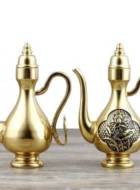 速发佛具光身莲观纯花酒壶家用供奉铜音财神关公酒杯茶水杯供水壶