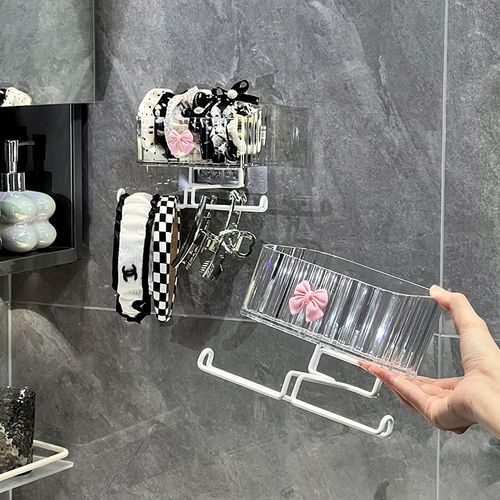 速发浴室壁挂式收纳盒发饰发圈发箍置物架卫生间收种各纳理器整神