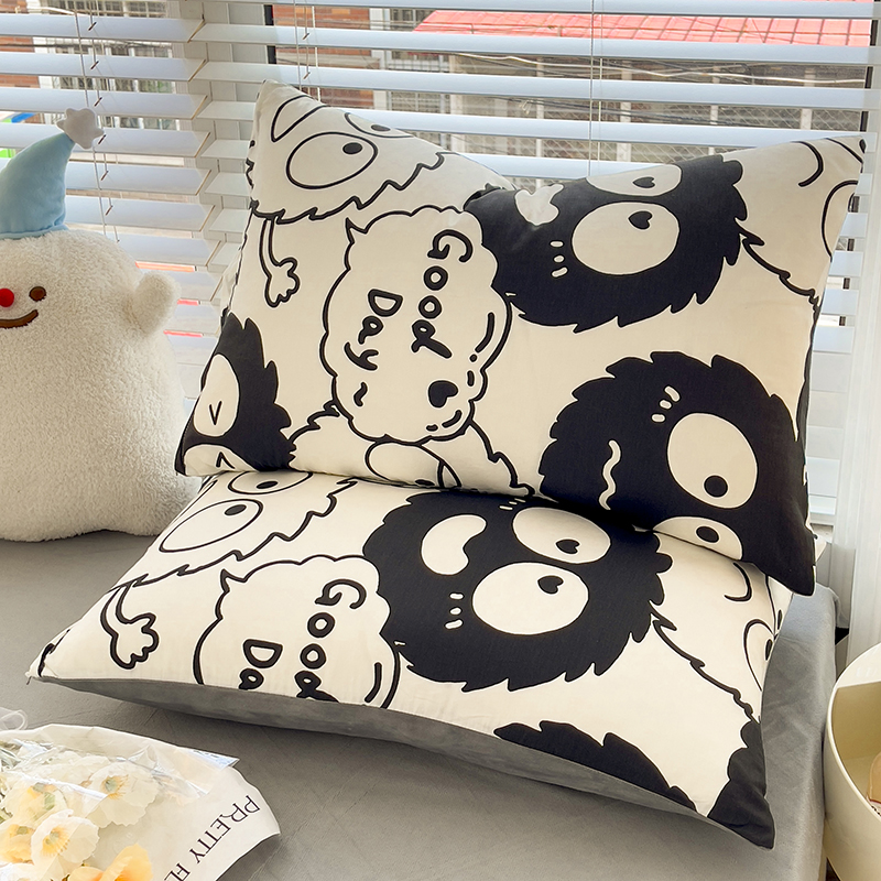 速发全8枕套牛奶珊瑚绒枕头套双面两用m对装4棉x74c一学生枕芯内