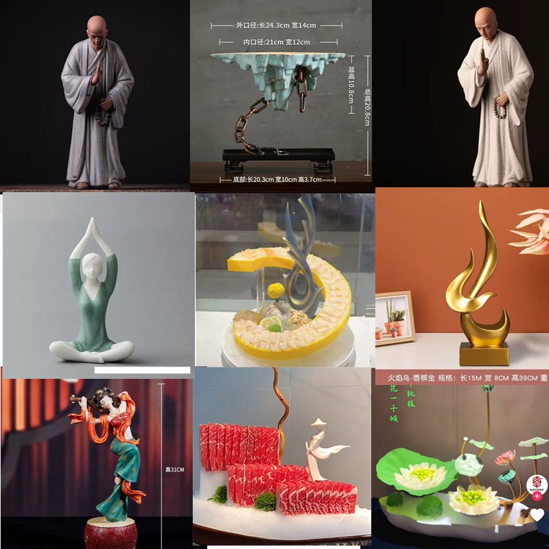 速发身鲜姿造装饰品件件三文鱼刺海饰品和尚小摆摆创意冷菜盘饰