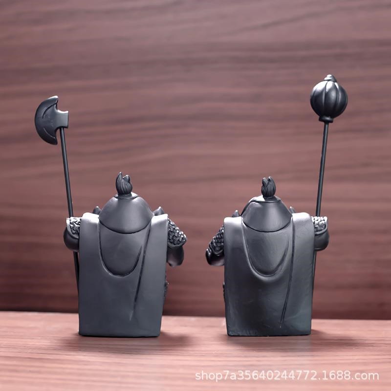 速发护哈轻奢哼宅二将新装式国风树脂摆件家居中饰品 复古风人物