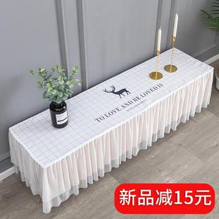 电视柜桌布盖布蕾丝布艺长方形客厅长条餐桌桌布防尘盖巾罩 欧式