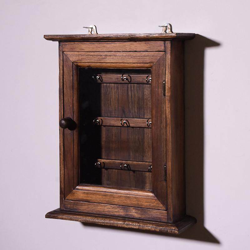 实木壁挂式钥匙收纳柜门口汽车钥匙挂钩收纳架置物架子钥匙收纳柜,收纳整理,壁式收纳盒,淘宝优惠券,粉丝福利购,淘宝优惠卷