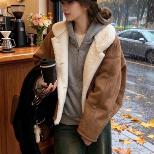 同款 许我耀眼 秋冬羊羔毛外套女环保皮草皮毛一体 许妍 赵露思