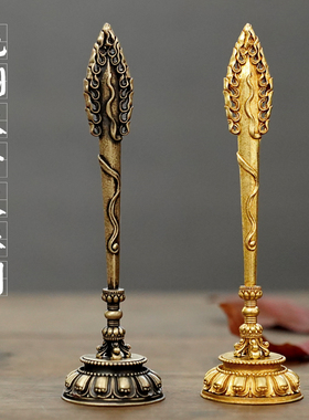 新品黄铜尼泊尔藏式文殊剑菩萨宝剑降魔杵金刚P杵供佛家用供奉摆