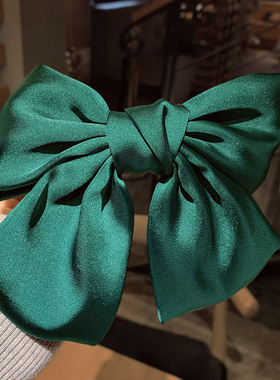 极速Vintage Big Haior Bow Ties Cute Hair Clips Satin Two Lay