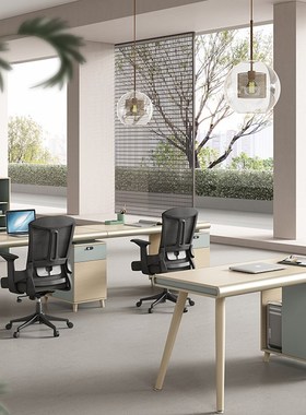 极速职员办公f室桌椅组合简约现代2/4/6人白色员工位屏风卡座电脑