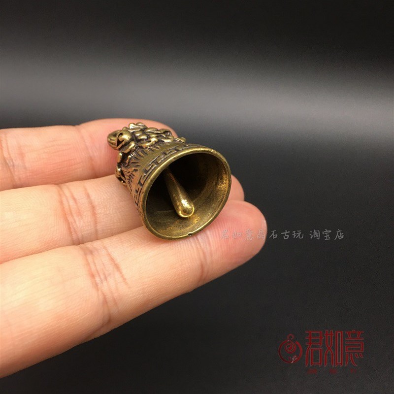 极速铜器纯铜兽面狮头铜铃铛小号迷你G铜铃铛牛狗猫铃铛挂件风铃