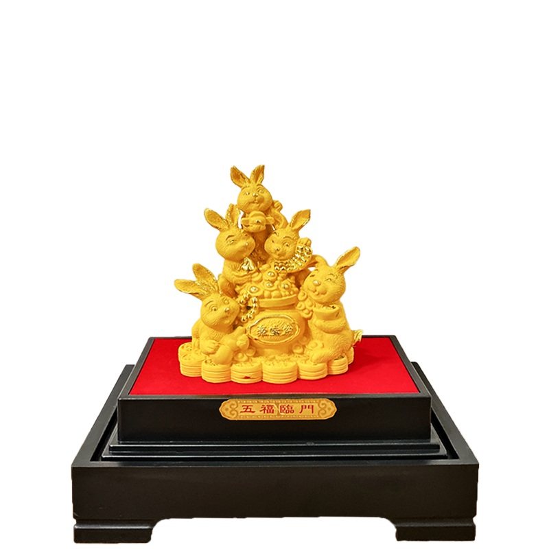 极速绒沙金生肖兔l摆件招财纳福兔家居饰品店铺公司开业U礼品沙金,家居饰品,装饰摆件,淘宝优惠券,粉丝福利购,淘宝优惠卷