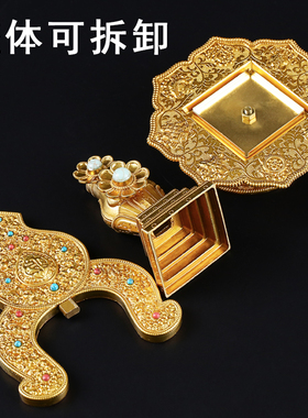 新品博福黄铜三根本朵玛食子酥油花家用八供养套装整体Z可拆卸财