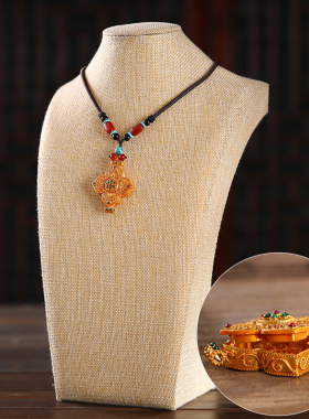 新品博福鎏金楞严咒经文挂件男女通用随身配件情R侣嘎乌盒个性吊