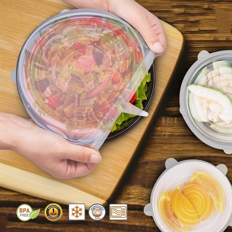 极速new6PCfS Silicone vers Adaptable Silicone Lids Silicone