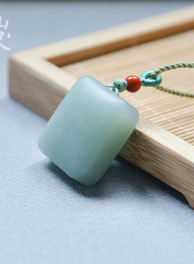 极速晚风停丨和田玉吊坠女且x末蓝无事牌玉石项链锁骨链挂坠送妈