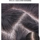 极速假发男短发韩版 帅气头顶补发织发男真发秃顶高前额Z透气男士