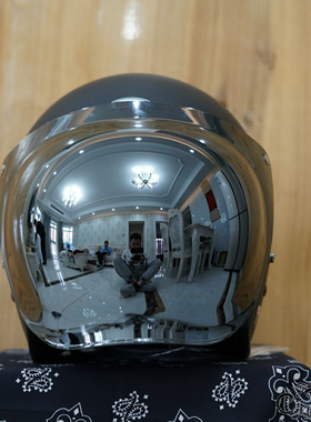 极速Bell500 MT摩托车复古头半盔防挡风泡泡镜片玻璃Y面罩电镀银
