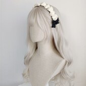 女长卷发网红日常lolita洛丽塔复古白 白玫瑰派p对 新品 假发物语