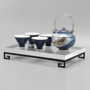 极速新中式陶瓷c茶具套装t家用禅意茶壶茶盏托盘样板房客厅软装饰