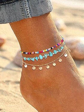 极速Geomeetric Sequin foot chain foot decoration set irregul