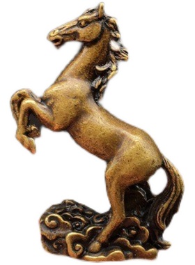 极速实心黄铜马到成功q小摆件实心铜生肖骏马奔马站立铜马迷你小