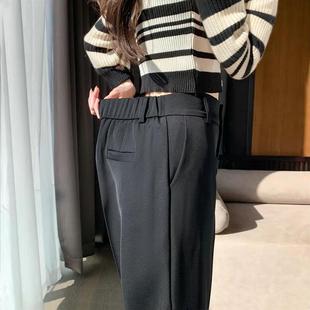 西装裤女春秋新款黑色裤子九分直筒烟管裤2025早春显瘦女款休闲裤