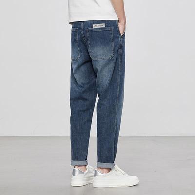 弹力牛仔裤男款秋冬季宽松休闲长裤子潮牌水洗九分男生直筒裤潮流