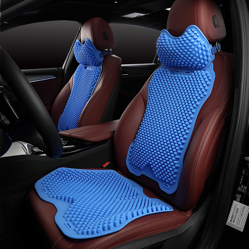 现货速发汽车坐垫硅胶按摩座垫夏季透气防烫凉垫养生椅垫三件套办