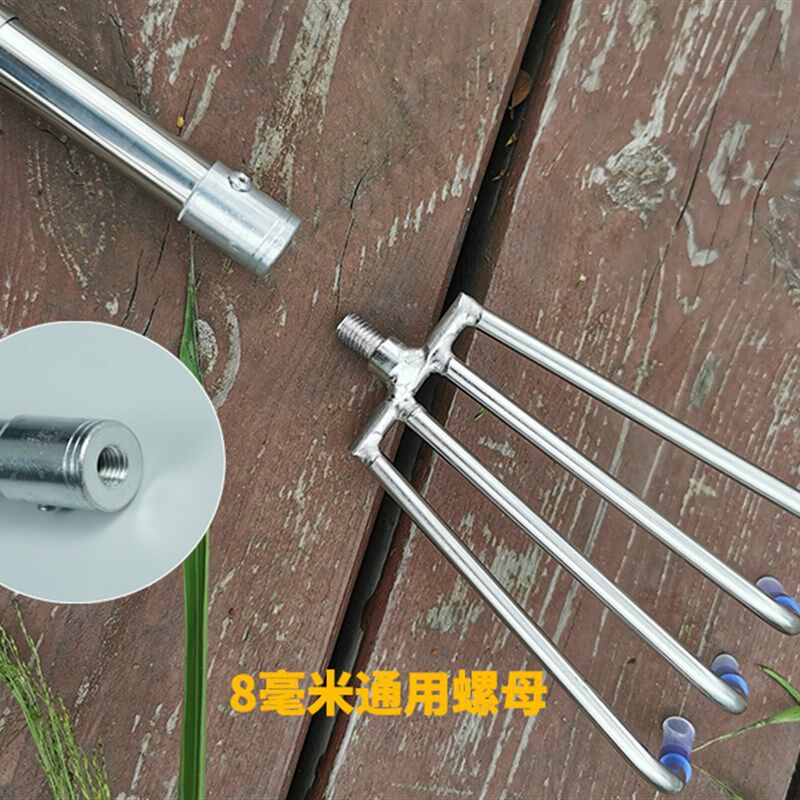 热销除水b草刀耙子捞水草钩三爪打捞拉草爪勾钓鱼搂草神器野钓装