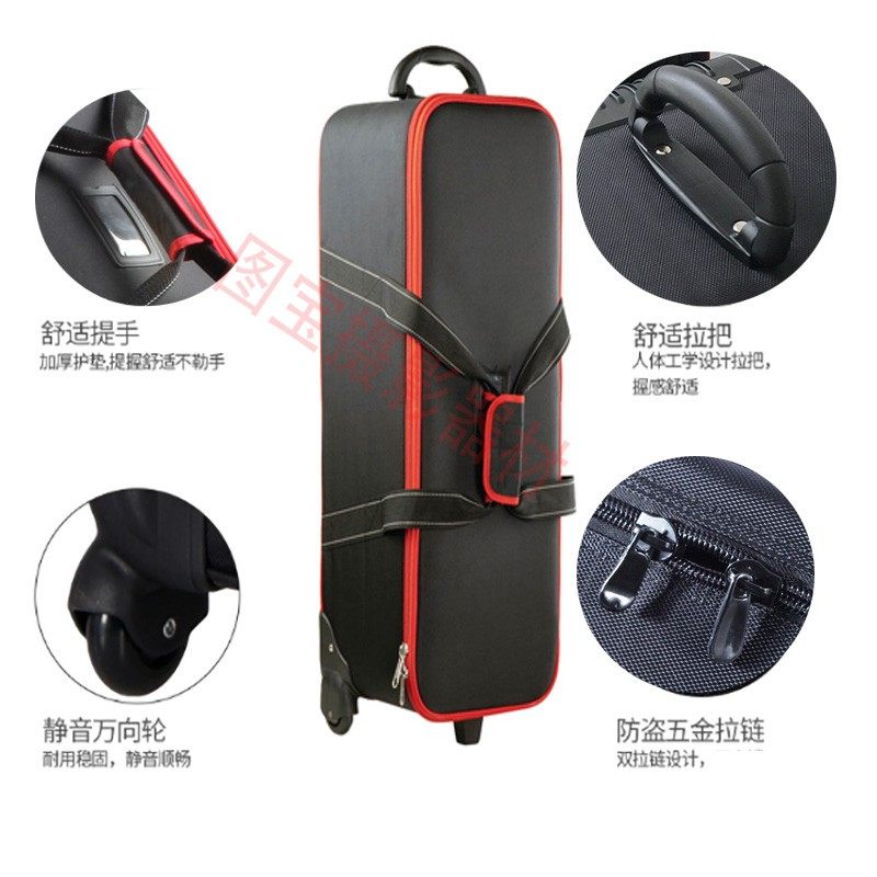 热销摄影闪光灯拉杆箱大小号灯具收纳包牛K津布防水可拉摄影配件