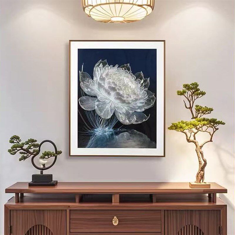 热销光影睡莲手工铜板铜雕装饰画好运连连现代轻奢U风走廊入户玄