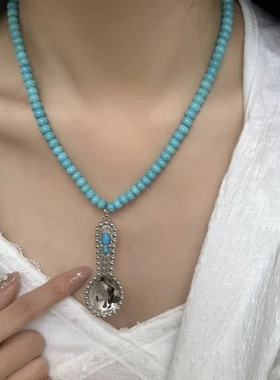 王鹤棣同款编绳勺子项链铜镀小众设计个性独特设计感编制毛衣款链