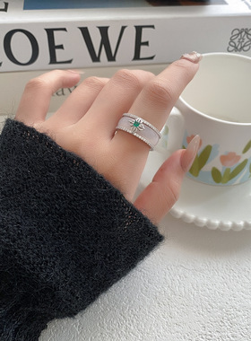 白玉髓指环两件套一款两戴高雅闭口指环戒指小众高级轻奢食指戒