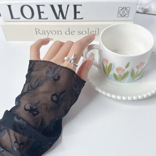 彩绘童话风天然珍珠蝴蝶可调节开口指环戒指女小众气质轻奢食指戒