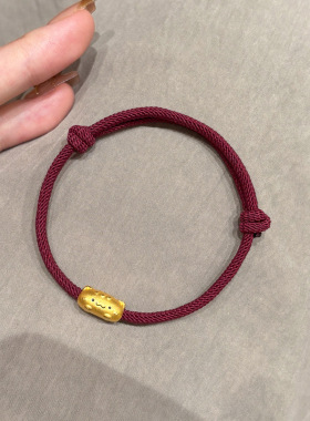 小猫法棍本命年红绳手链女轻奢女感小众编织红色手绳新年手饰